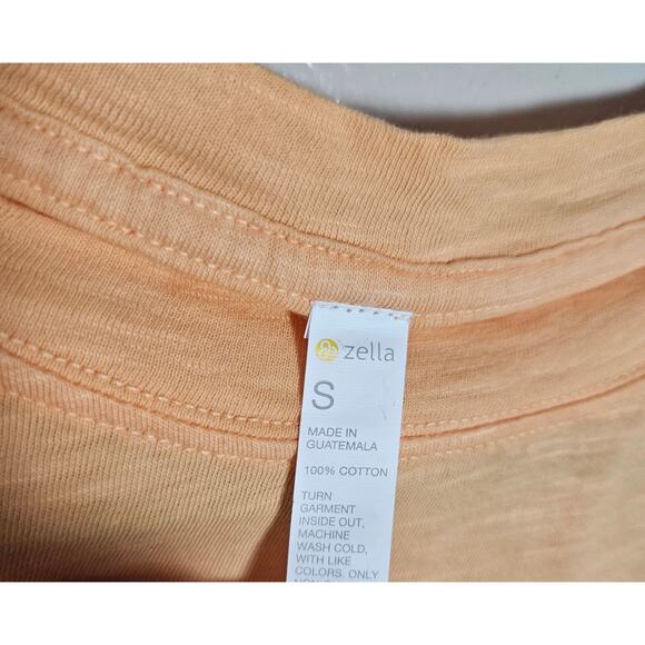 NWOT Zella Pale Orange Long Sleeve Cotton T Shirt Sz Small Flawed - Picture 5 of 11